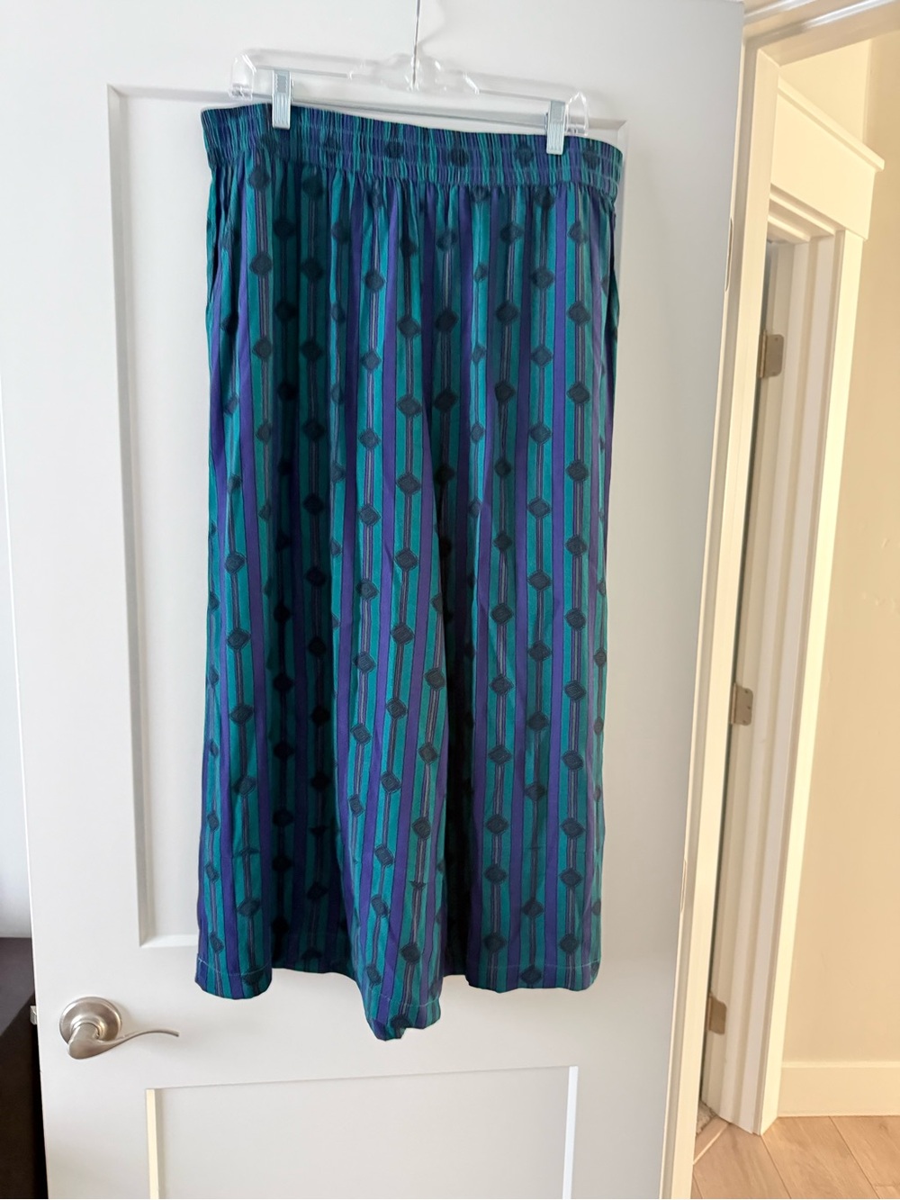 H&M Teal and Purple Wide-Leg Pants